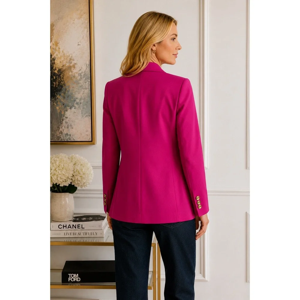 Michael Kors Pink Gold Button Blazer Jacket Womens‎ Size 10